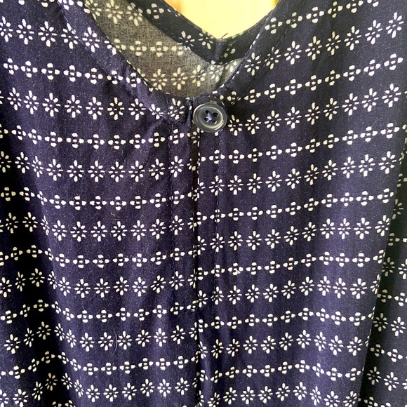 Navy Romper with white designs. Great condition. Elastic waist with tie. - Picture 5 of 5